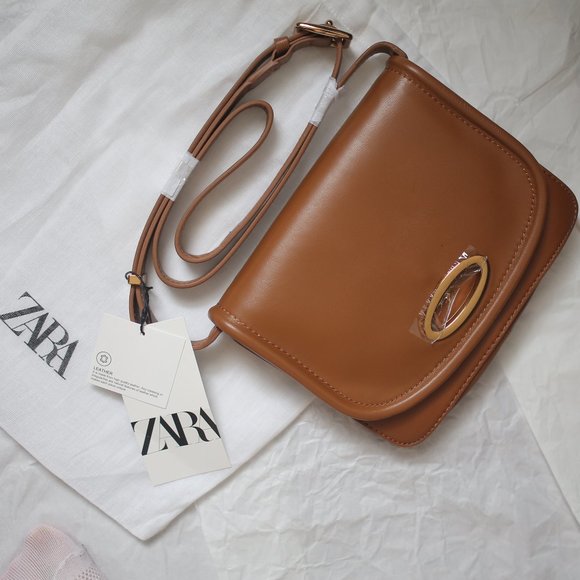 NWT Genuine Leather Crossbody Brown Caramel Bag. - Picture 7 of 7